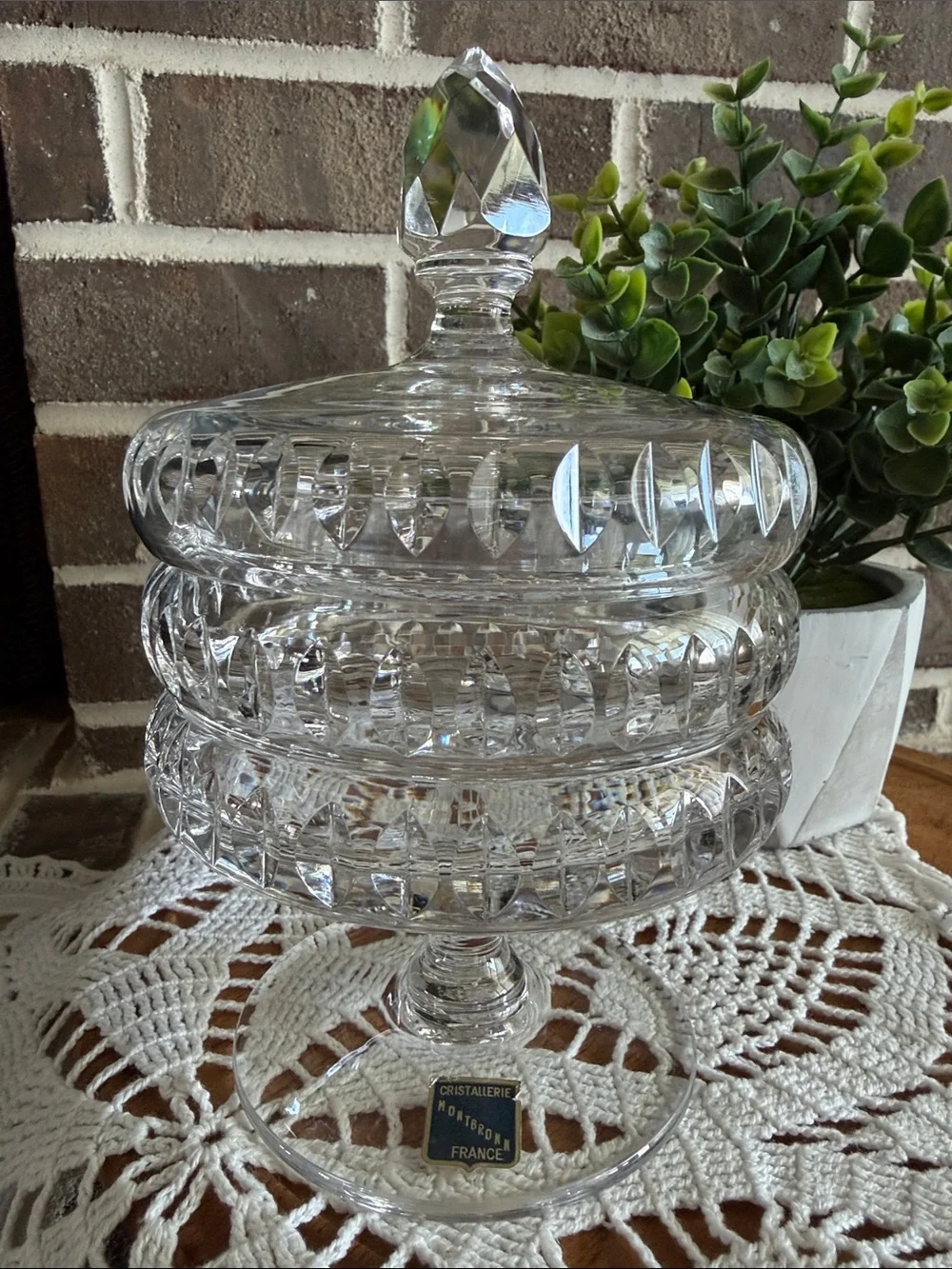 Cristallerie de Montbronn Prélude Cut Crystal Candy Jar